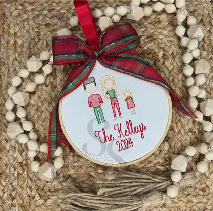 Monogrammed Family Christmas Ornament