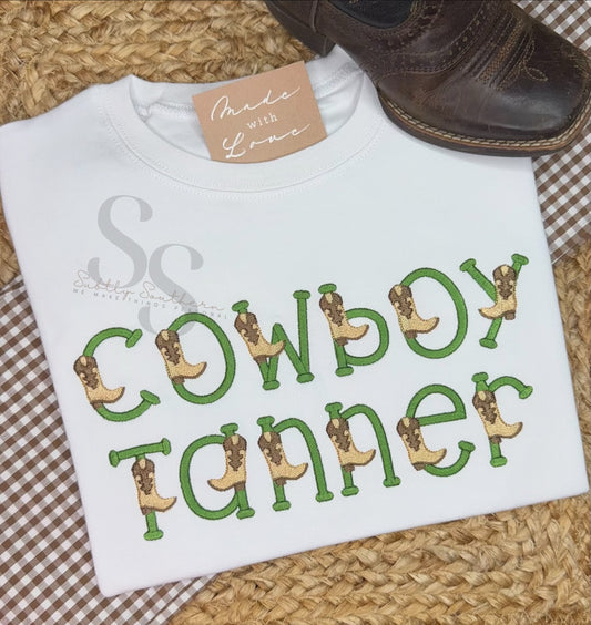 Cowboy Boot Font Shirt