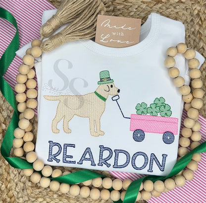 St. Patrick's Day Dog with Wagon Shirt
