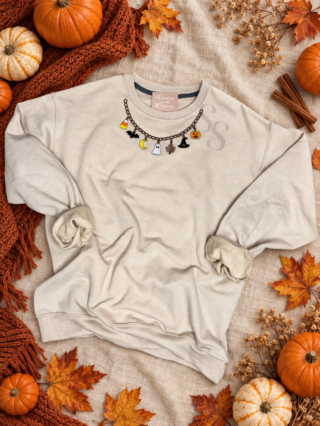 Halloween Charm Necklace Sweatshirt