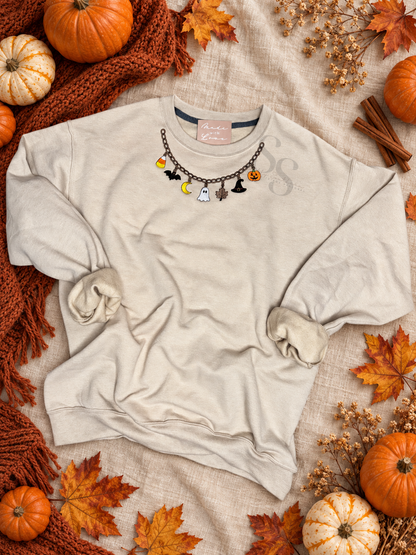 Halloween Charm Necklace Sweatshirt