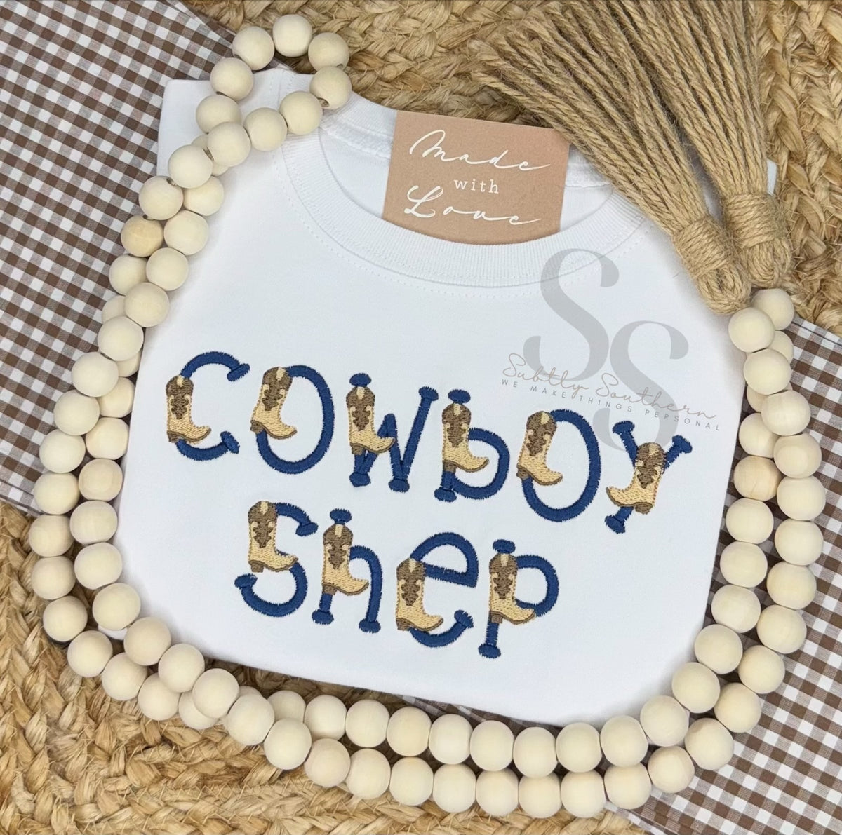 Cowboy Boot Font Shirt