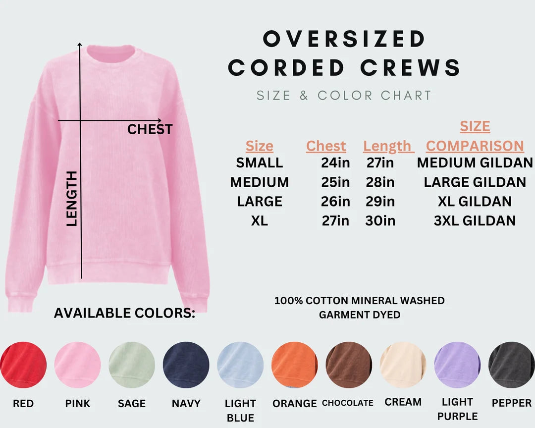 Autumn Society Oversized Corded Crew Sweatshirt