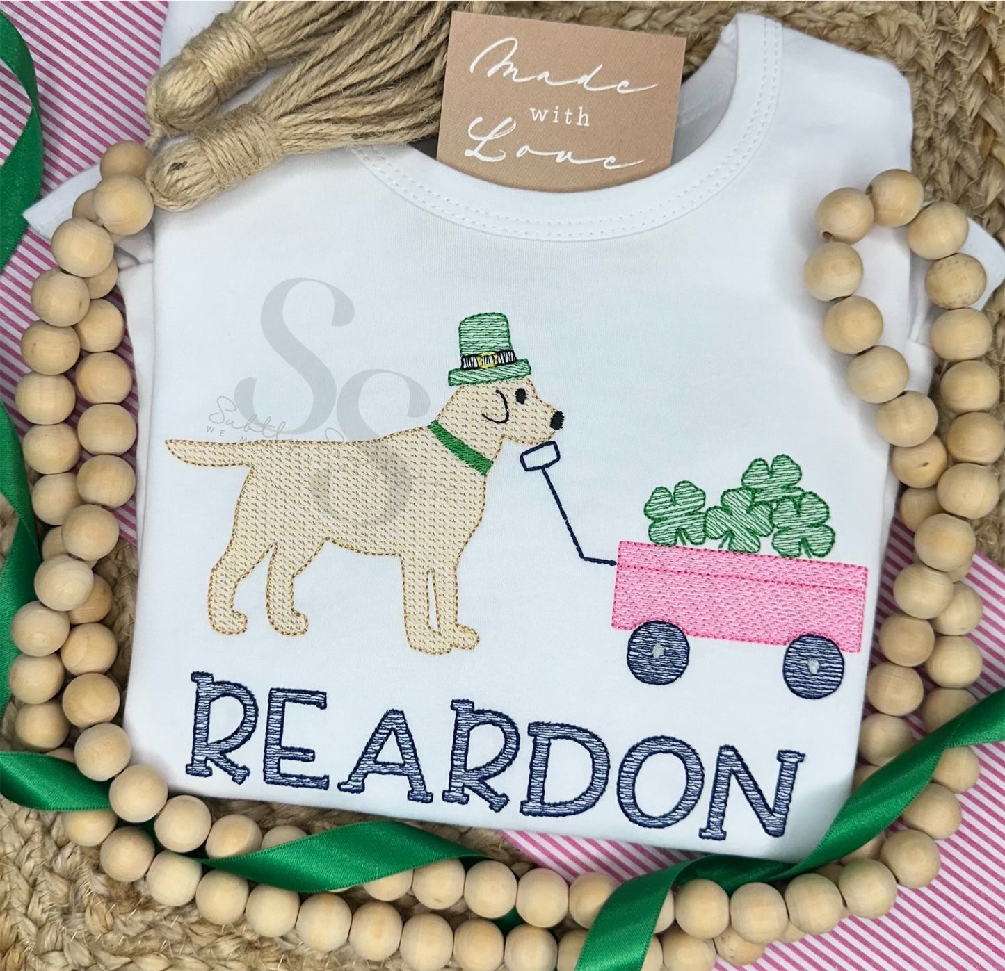 St. Patrick's Day Dog with Wagon Shirt