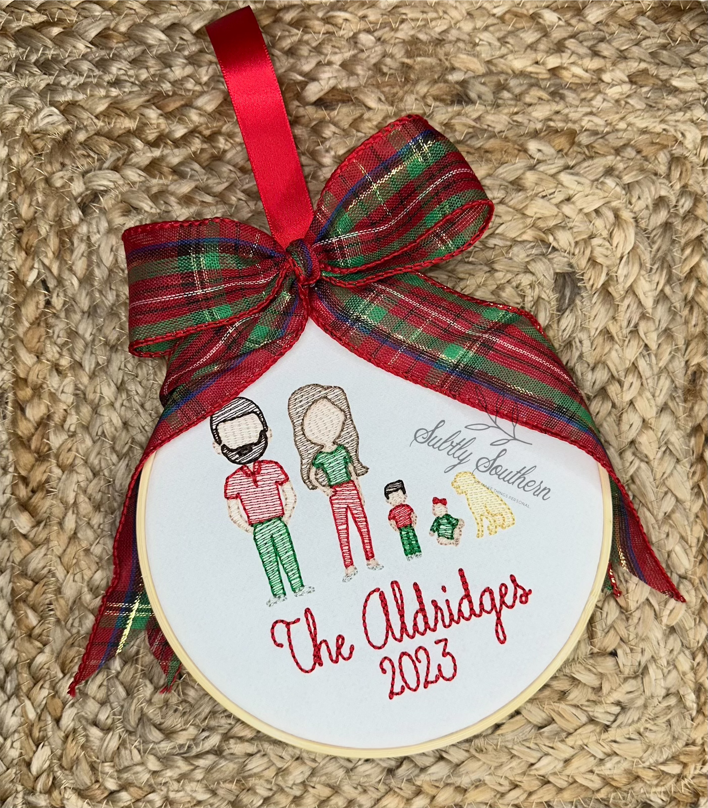 Monogrammed Family Christmas Ornament