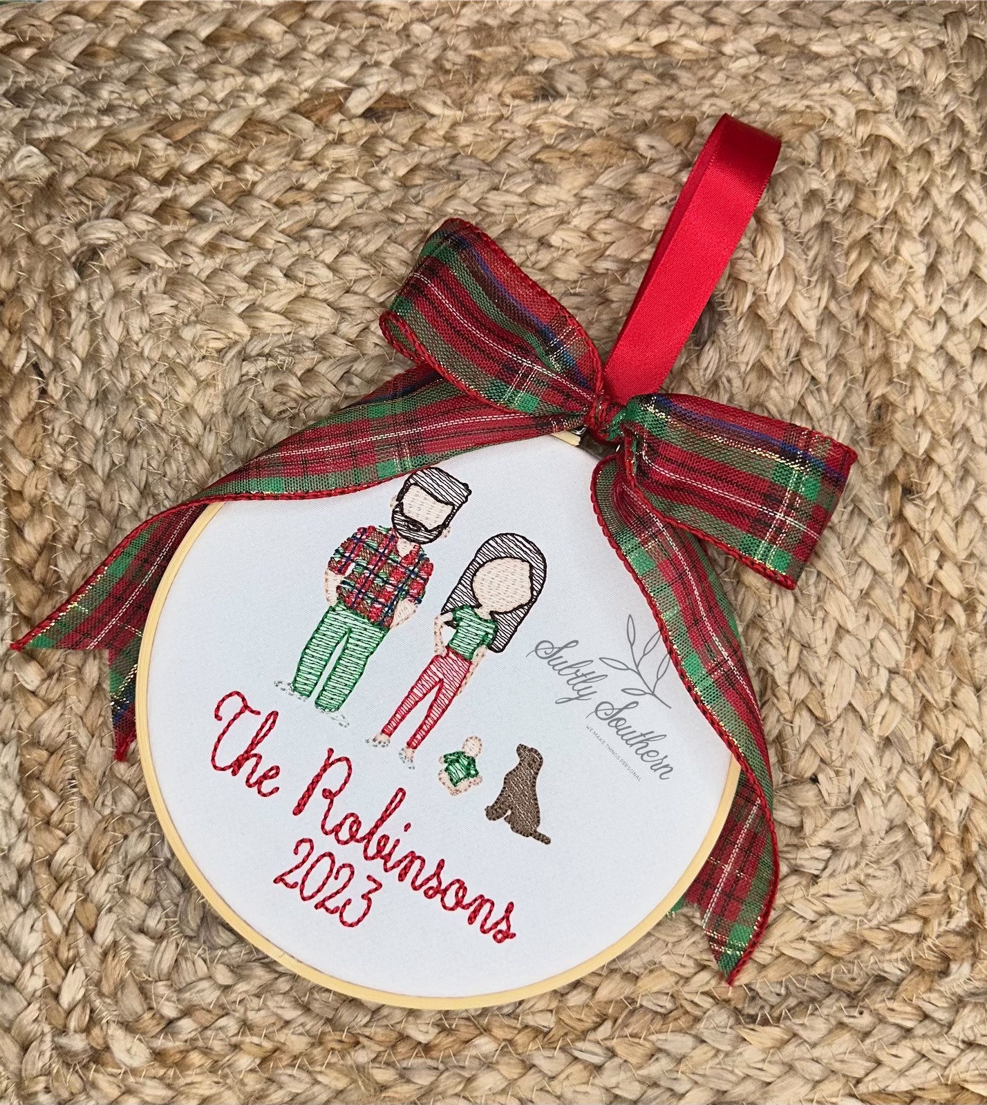 Monogrammed Family Christmas Ornament