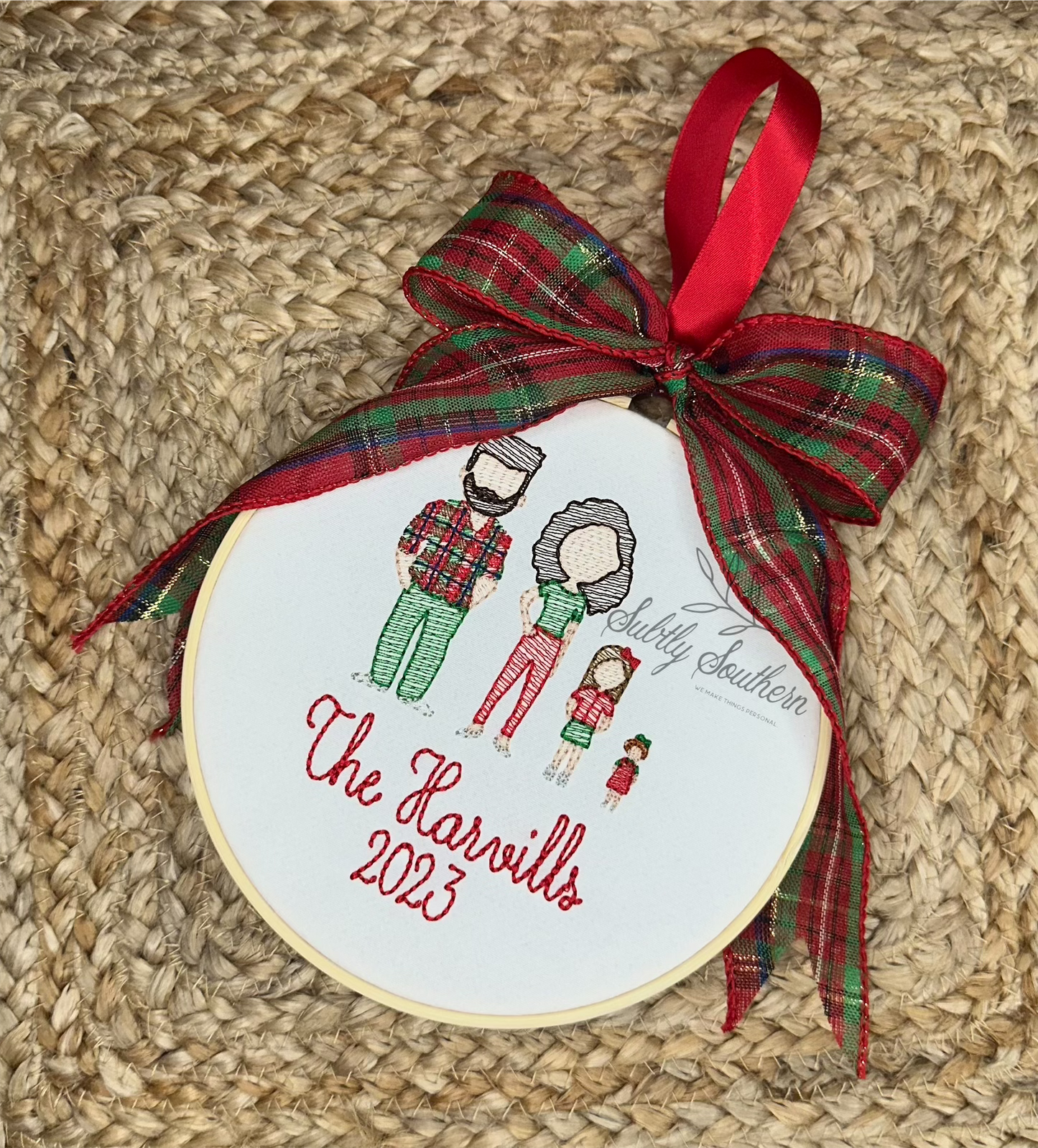 Monogrammed Family Christmas Ornament