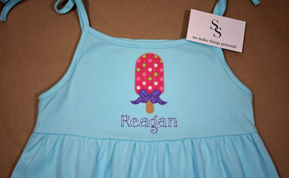 Popsicle with Bow Appliqué