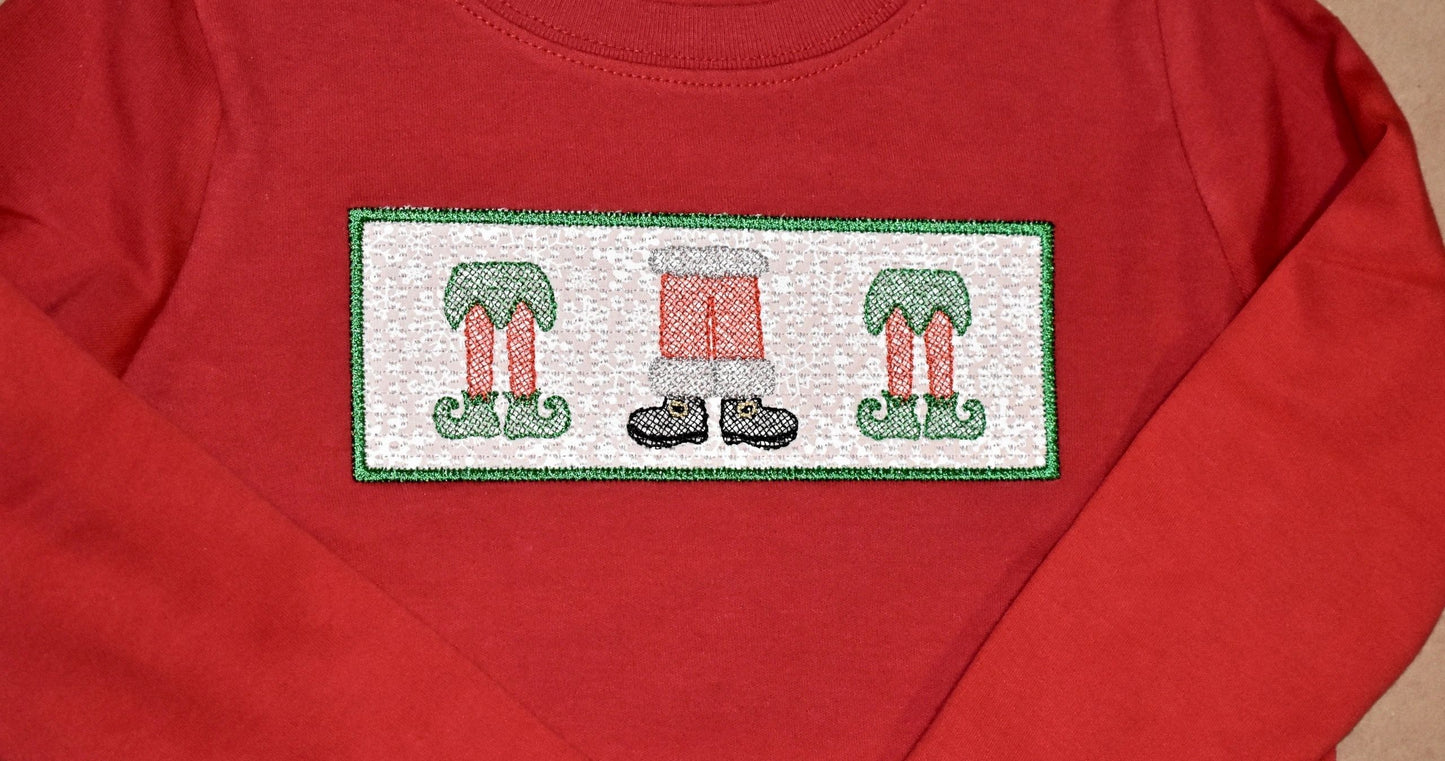 Christmas Feet Faux Smock Shirt