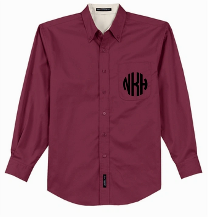 Monogrammed Oversized Button Front Oxford Shirt