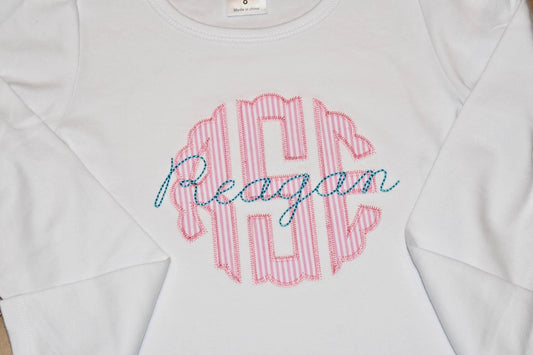 Scallop Monogram Appliqué Shirt