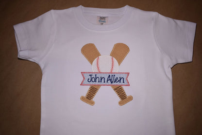 Crossed Baseball Bats Appliqué