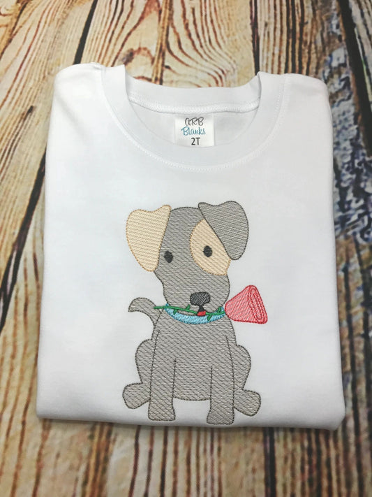 Valentine Love Puppy Sketch Shirt