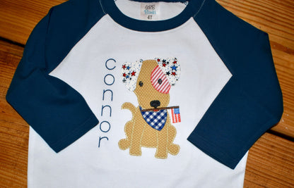 Patriotic Puppy Appliqué Shirt
