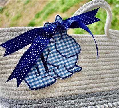 Monogrammed Easter Bunny Tag
