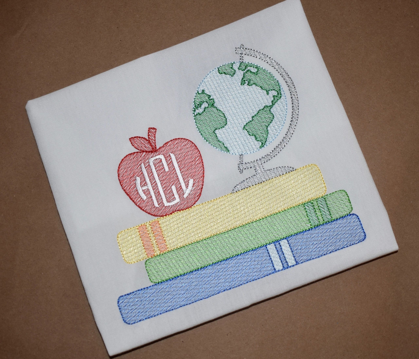 School Books Sketch Embroidery Design
