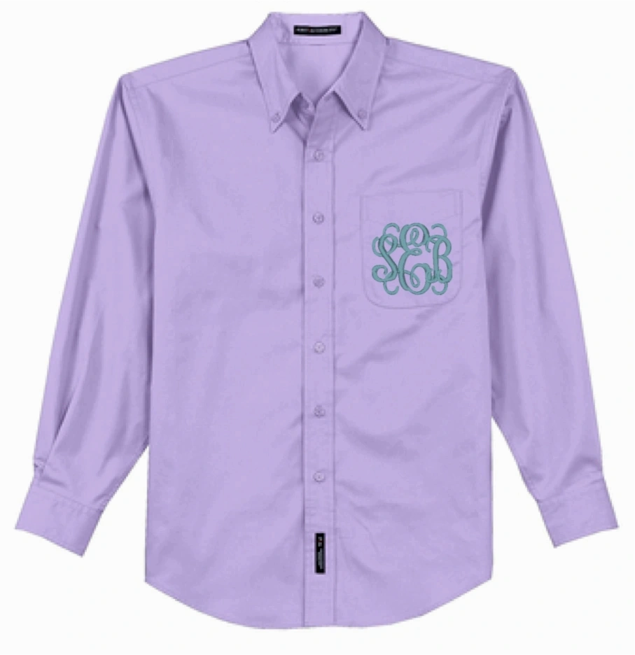 Monogrammed Oversized Button Front Oxford Shirt