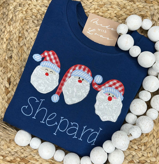 Santa Trio Appliqué Shirt