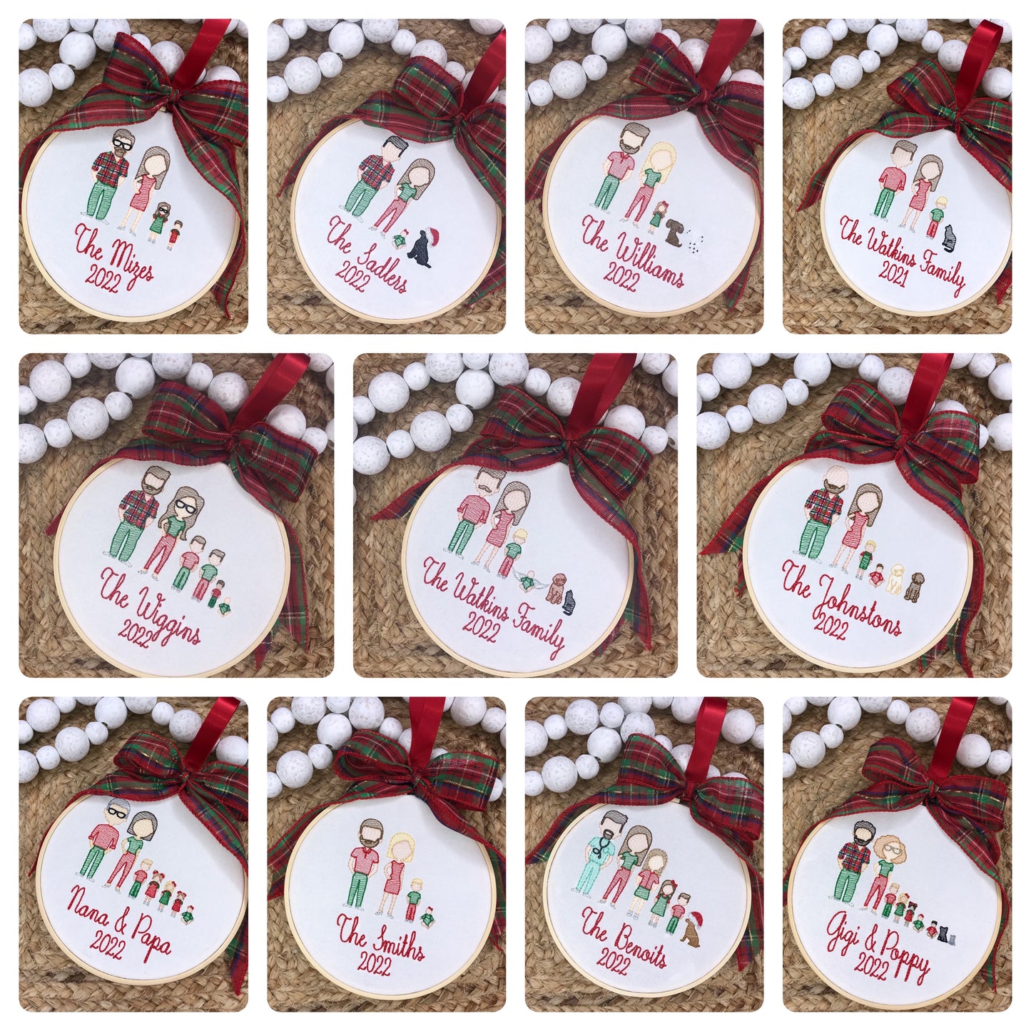 Monogrammed Family Christmas Ornament