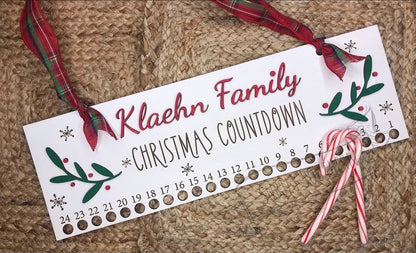 Candy Cane Christmas Countdown Board
