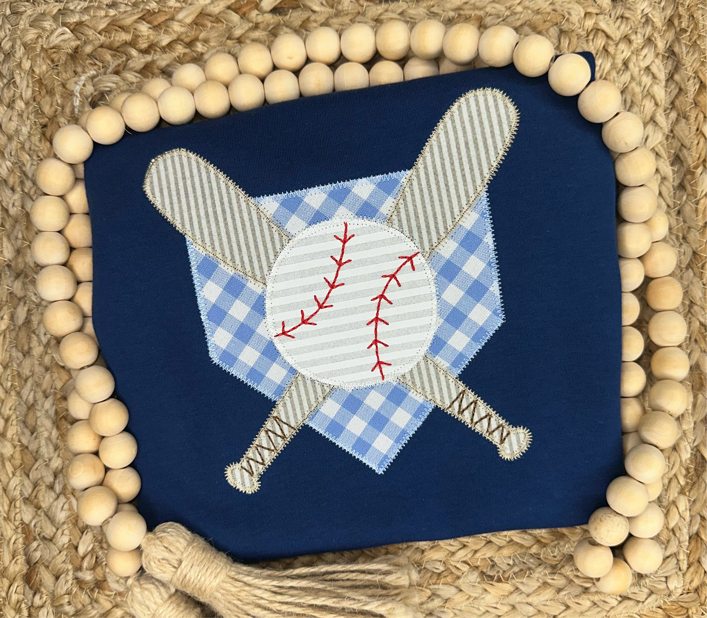 Crossed Baseball Bats on Home Plate Appliqué Shirt