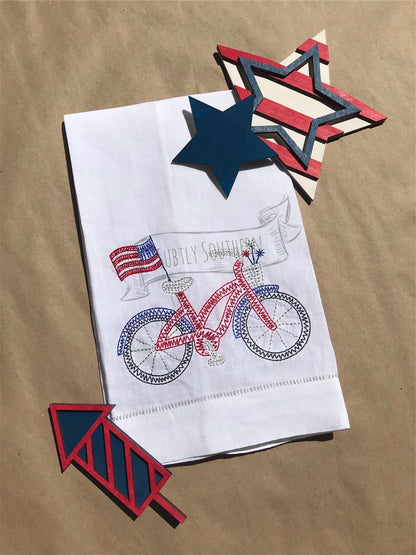 Patriotic Bicycle Tea Towel