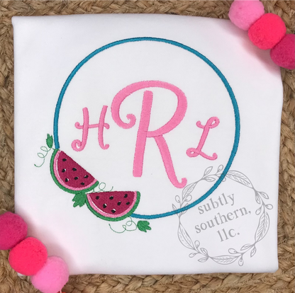 Sweet Watermelon Monogram Frame Shirt