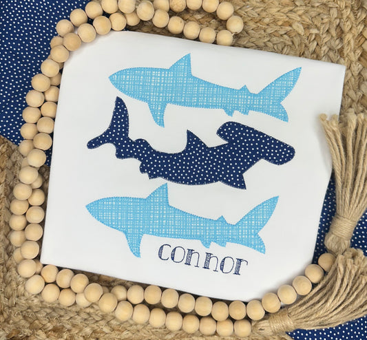 Shark Trio Appliqué Shirt