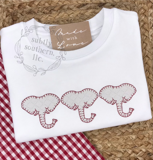 Elephant Head Trio Appliqué Shirt