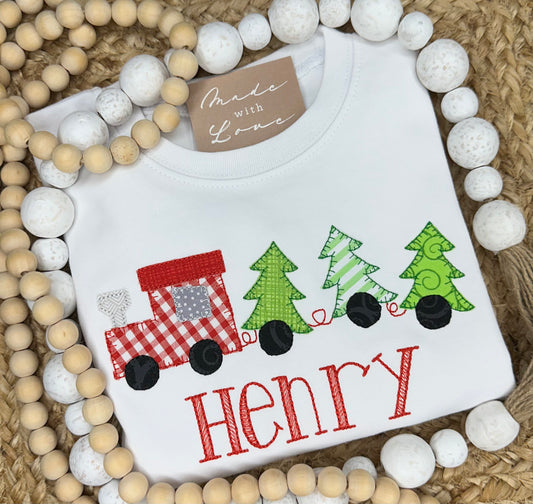 Little Christmas Tree Train Shirt