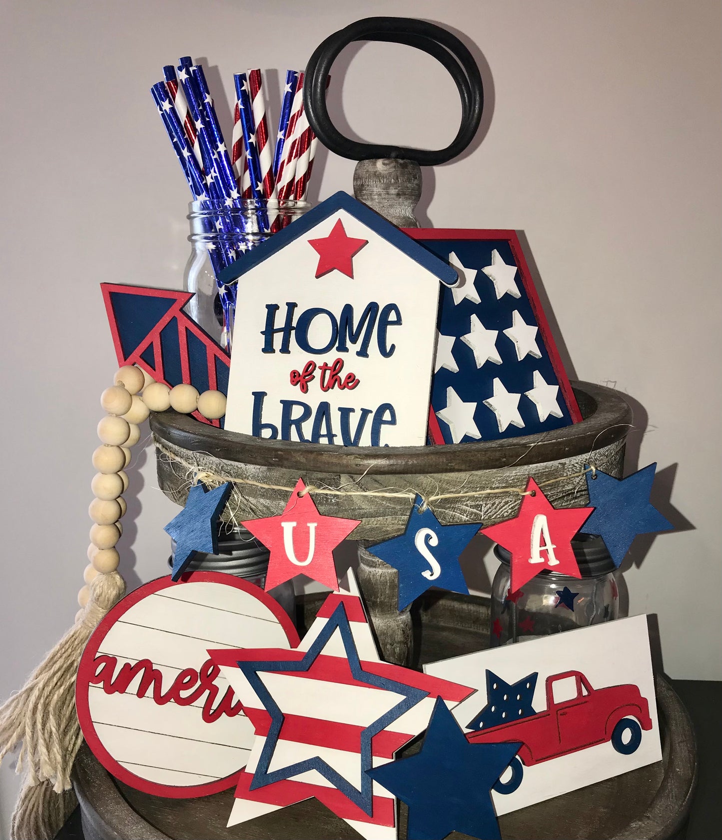 Patriotic Wooden Decor Set