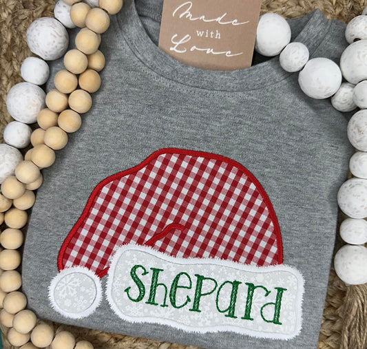 Santa Hat Appliqué Shirt