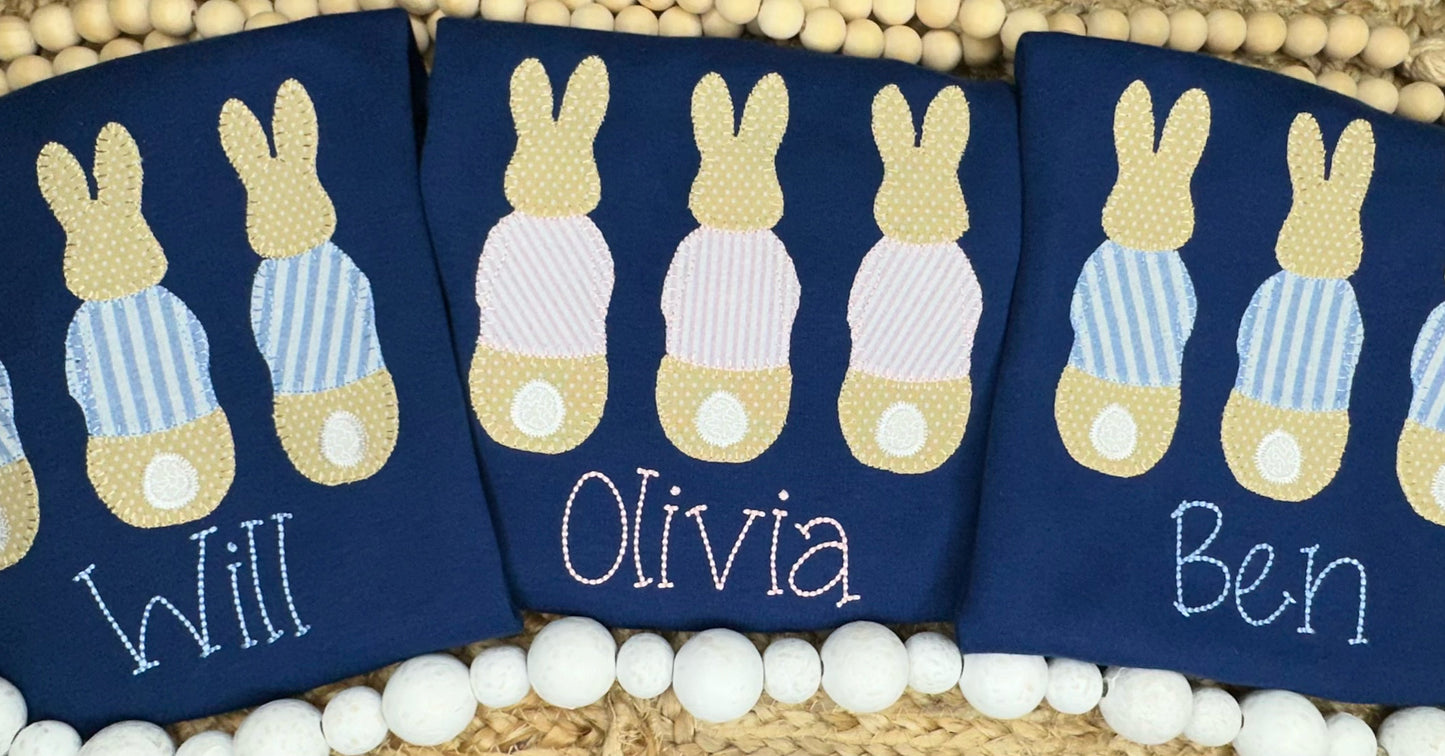 Bunny Trio Appliqué Shirt