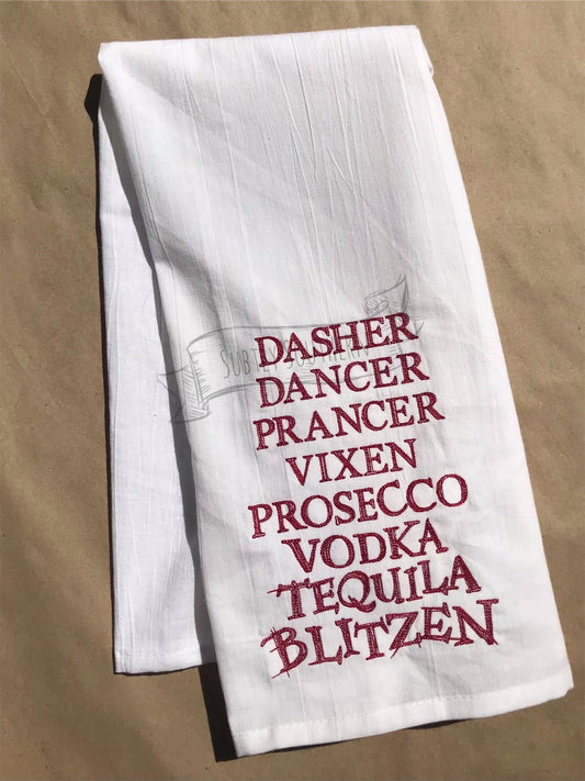 Some of the Reindeer Names Kitchen Towel