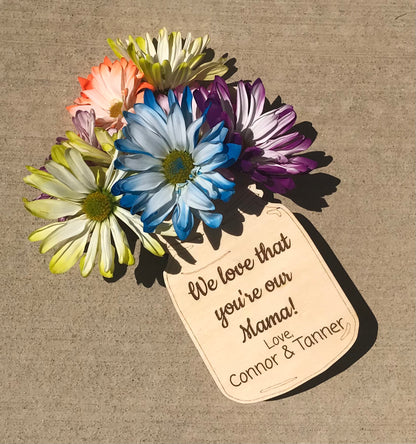 Personalized Wooden Flower Holder