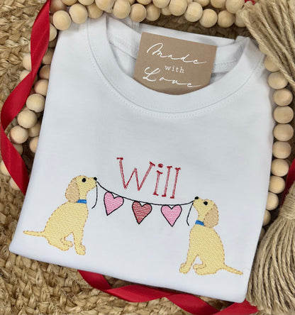 Puppies with Heart Banner Shirt