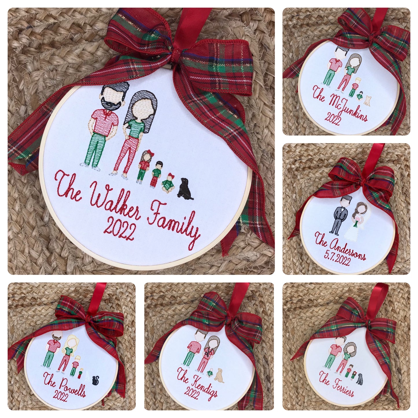 Monogrammed Family Christmas Ornament