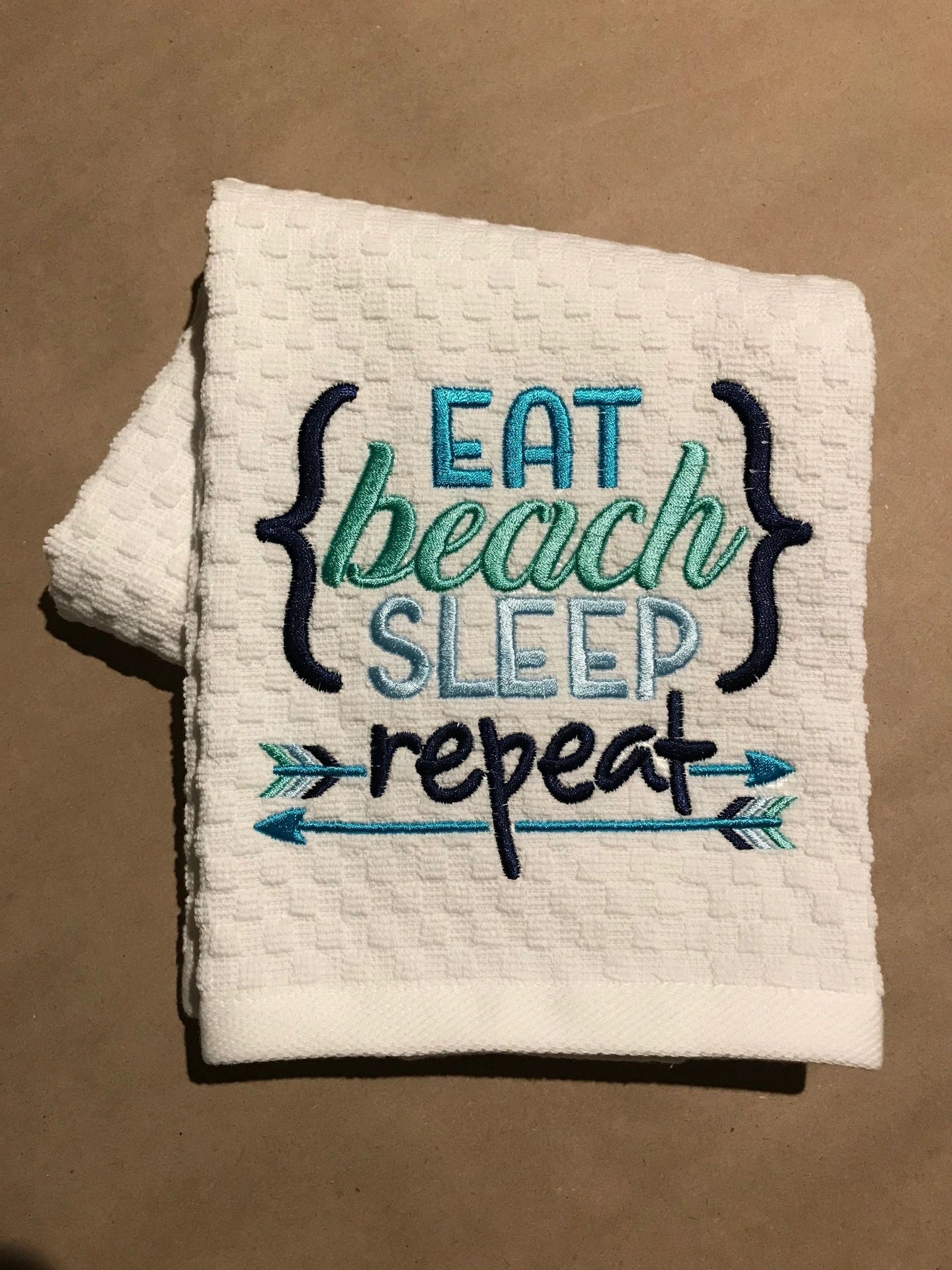 Beach Word Art Kitchen Towel